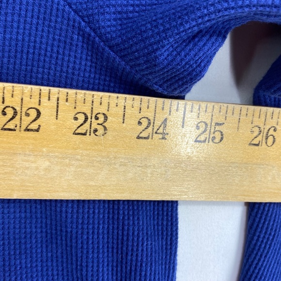 Style & Co Womens 3X Jewel Neck Thermal Knit Top Blue Cotton Blend Long Sleeve - Picture 9 of 10